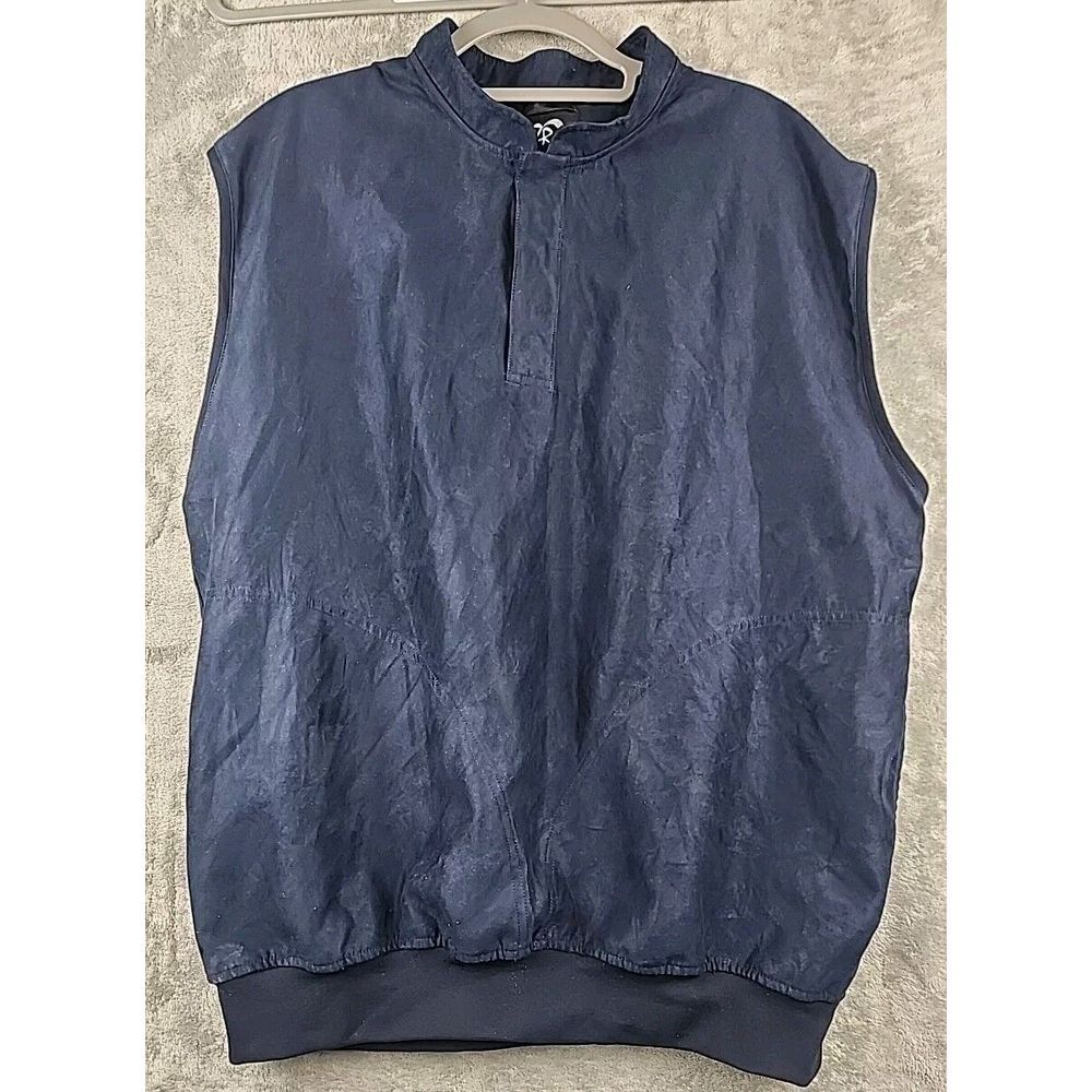 Zero Restriction Vest Mens‎ Large Blue Microsuede Snap Button Golf Activewear